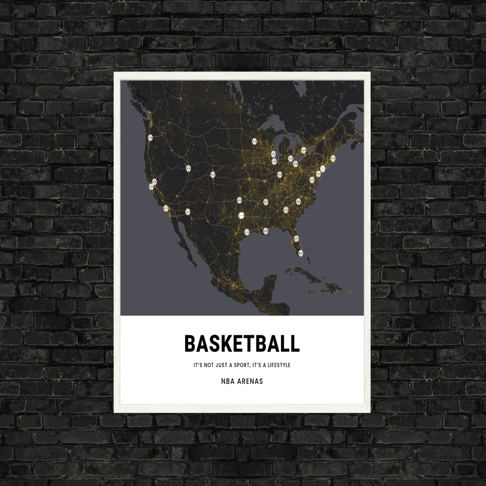 NBA Arenas Poster - Street Map 11