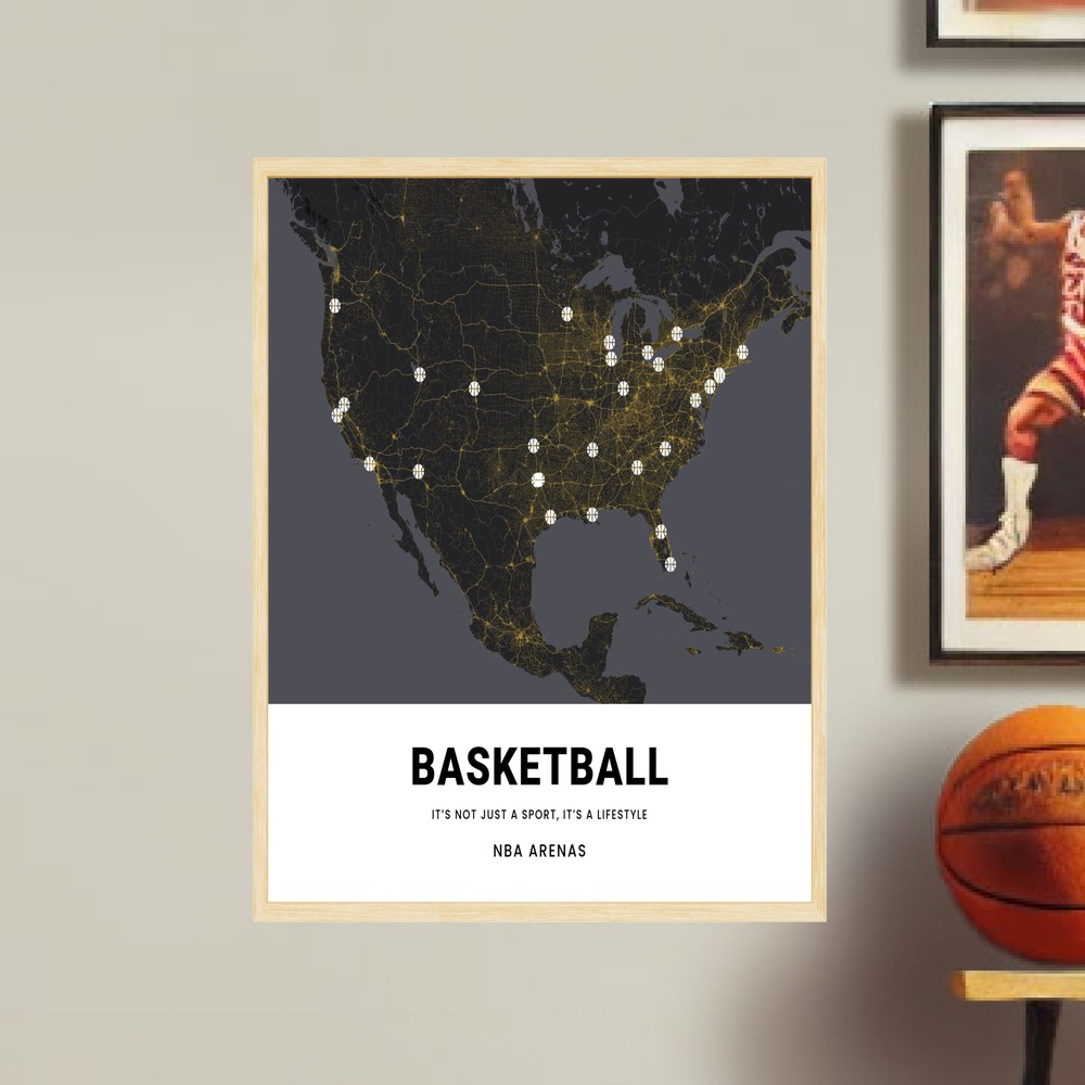 NBA Arenas Poster - Street Map 7