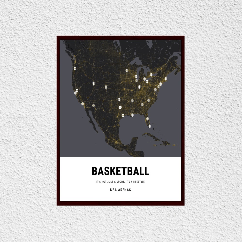 NBA Arenas Poster - Street Map 9