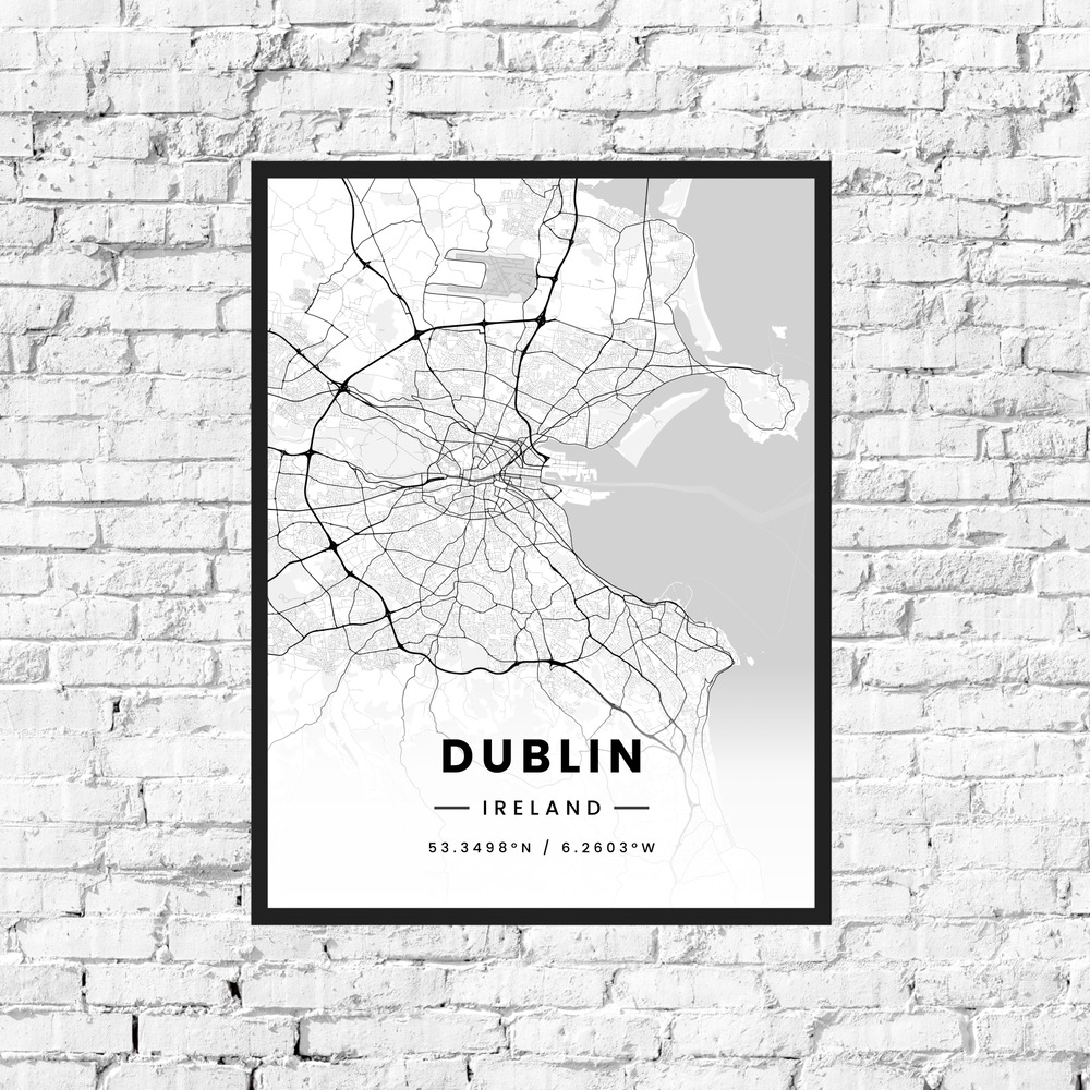 Dublin in Light Poster - Street Map 10