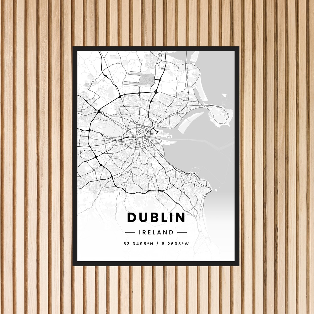 Dublin in Light Poster - Street Map 6