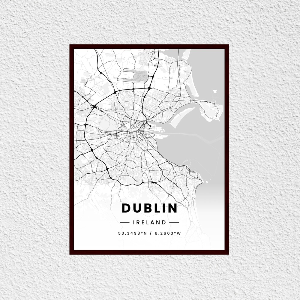 Dublin in Light Poster - Street Map 7