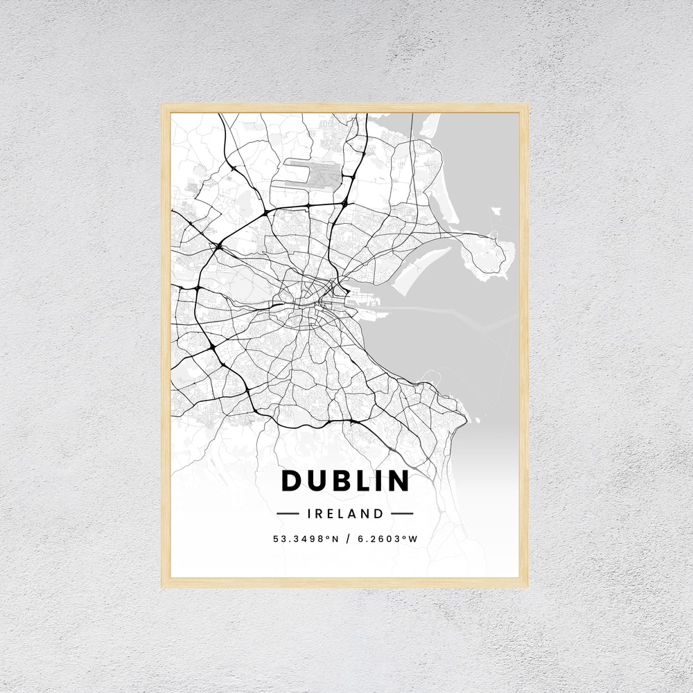 Dublin in Light Poster - Street Map 8