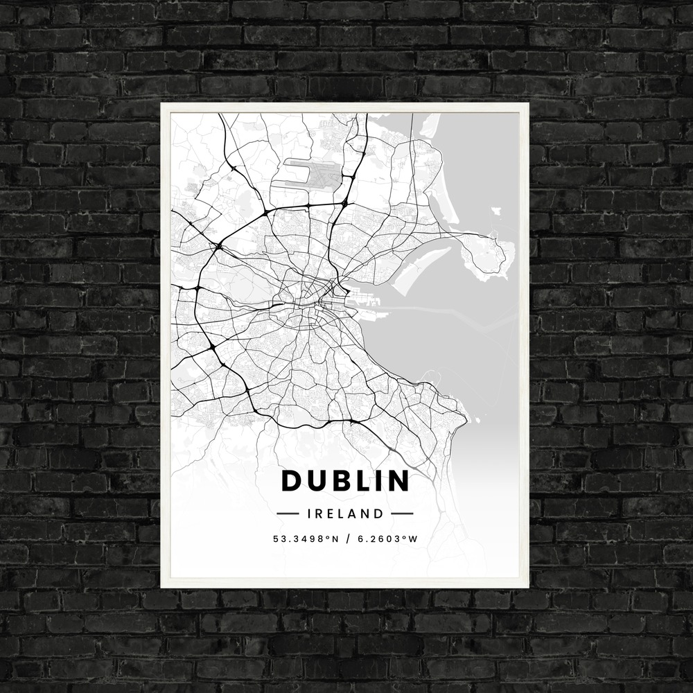 Dublin in Light Poster - Street Map 9