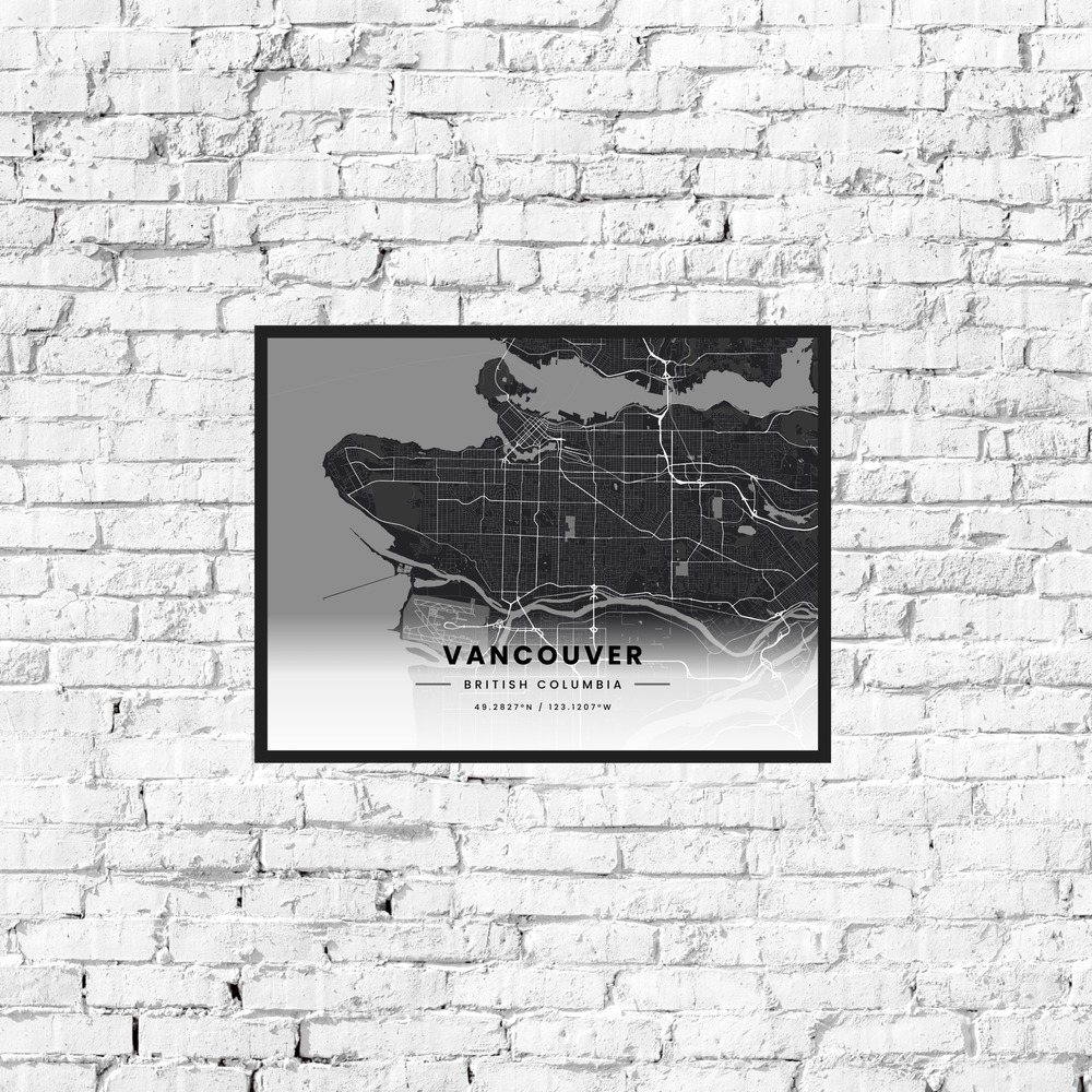 Vancouver in Dark Poster - Street Map 10