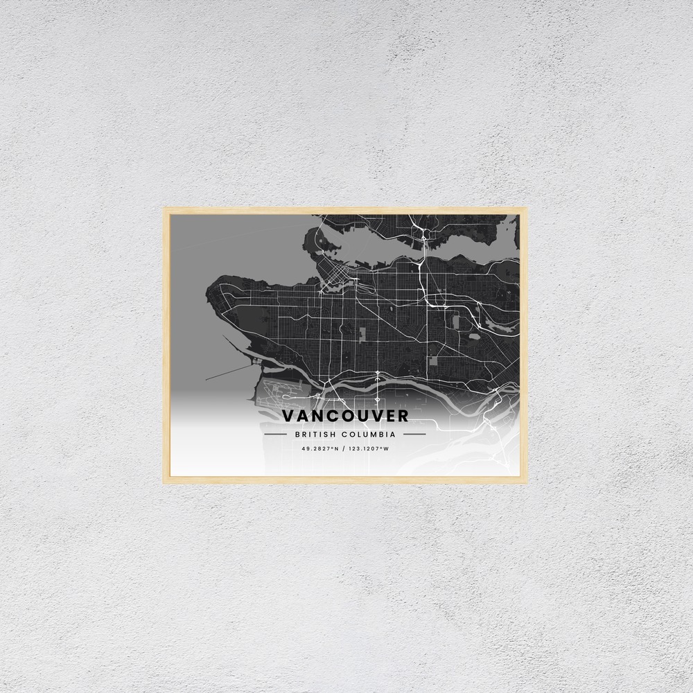 Vancouver in Dark Poster - Street Map 8