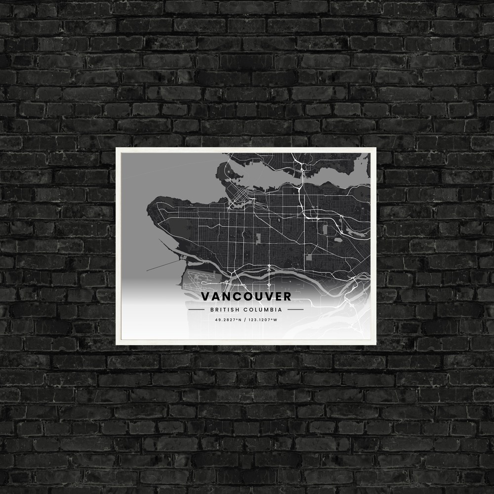 Vancouver in Dark Poster - Street Map 9