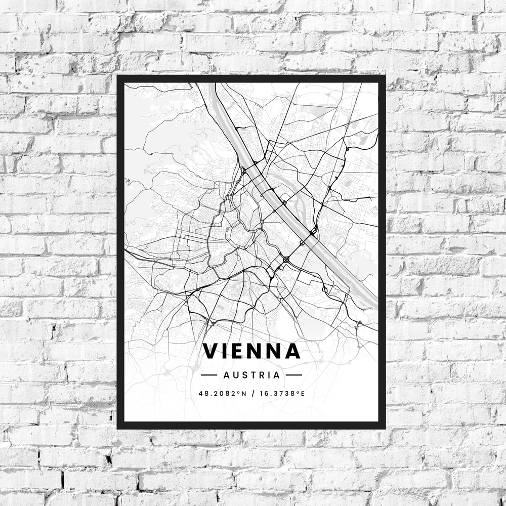 Vienna in Light Poster - Street Map 10