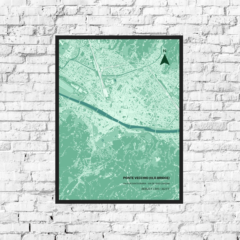 Ponte Vecchio Poster - Street Map 10