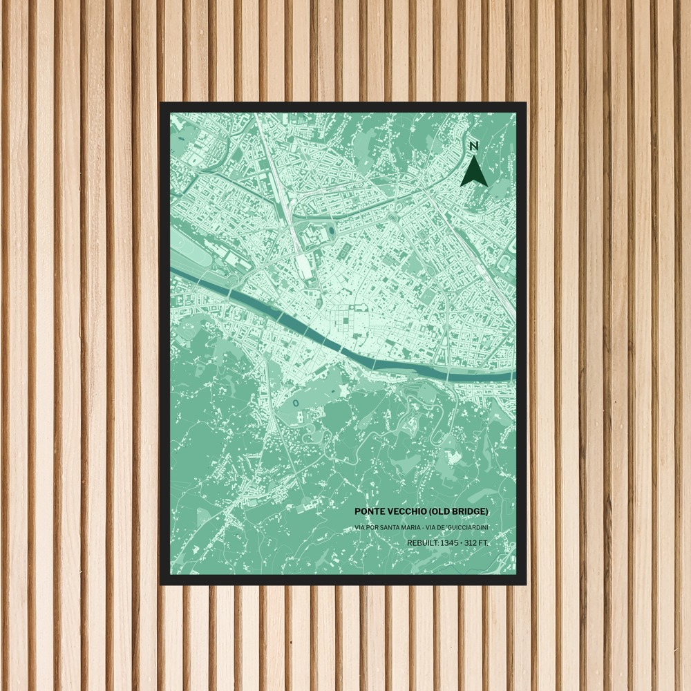 Ponte Vecchio Poster - Street Map 6