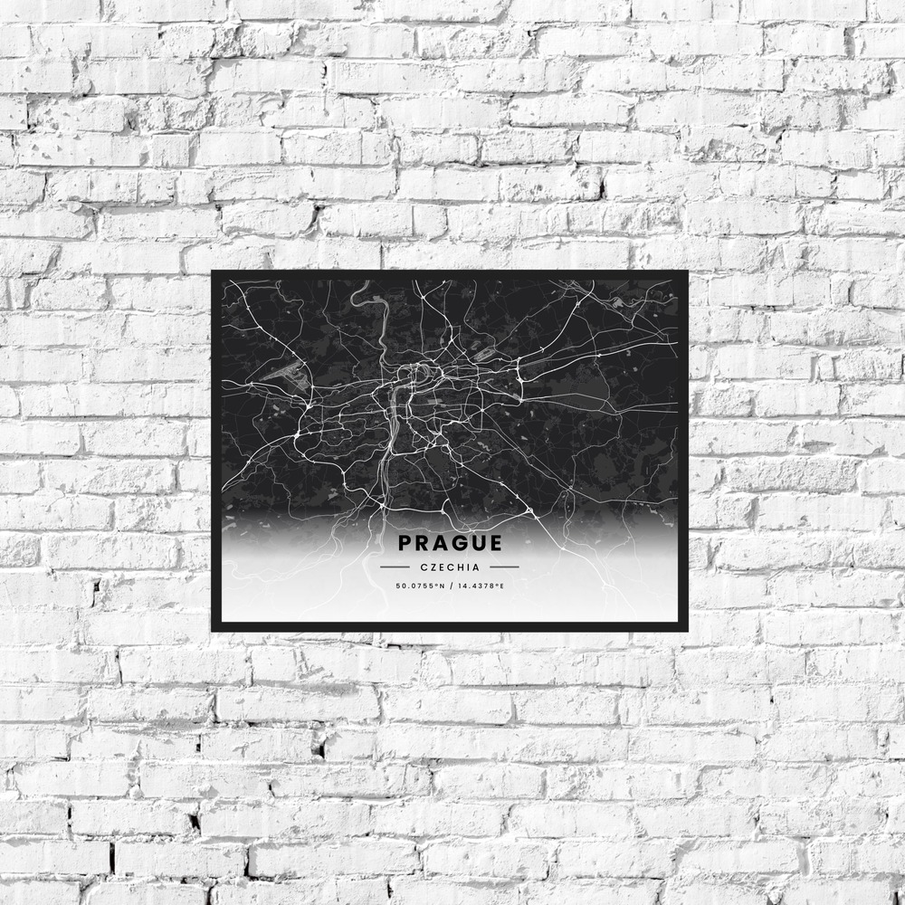 Prague in Dark Poster - Street Map 10