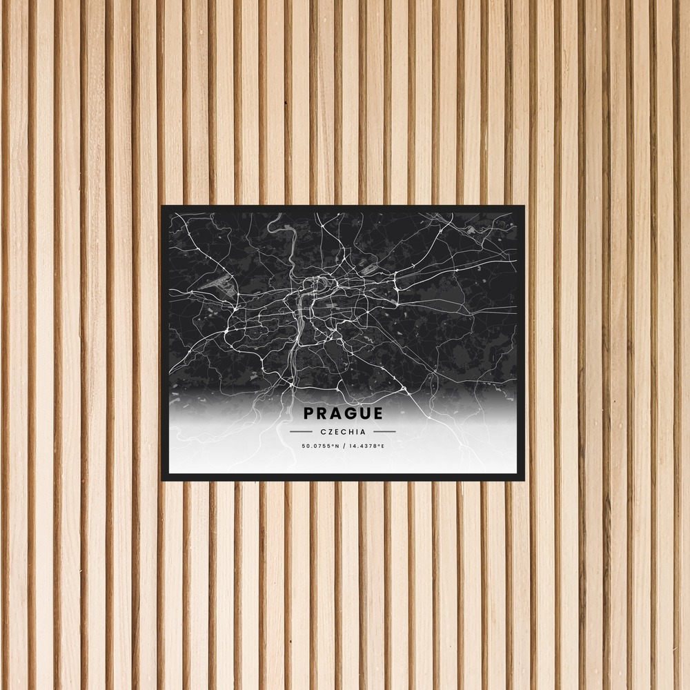 Prague in Dark Poster - Street Map 6