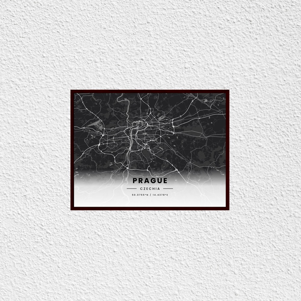 Prague in Dark Poster - Street Map 7