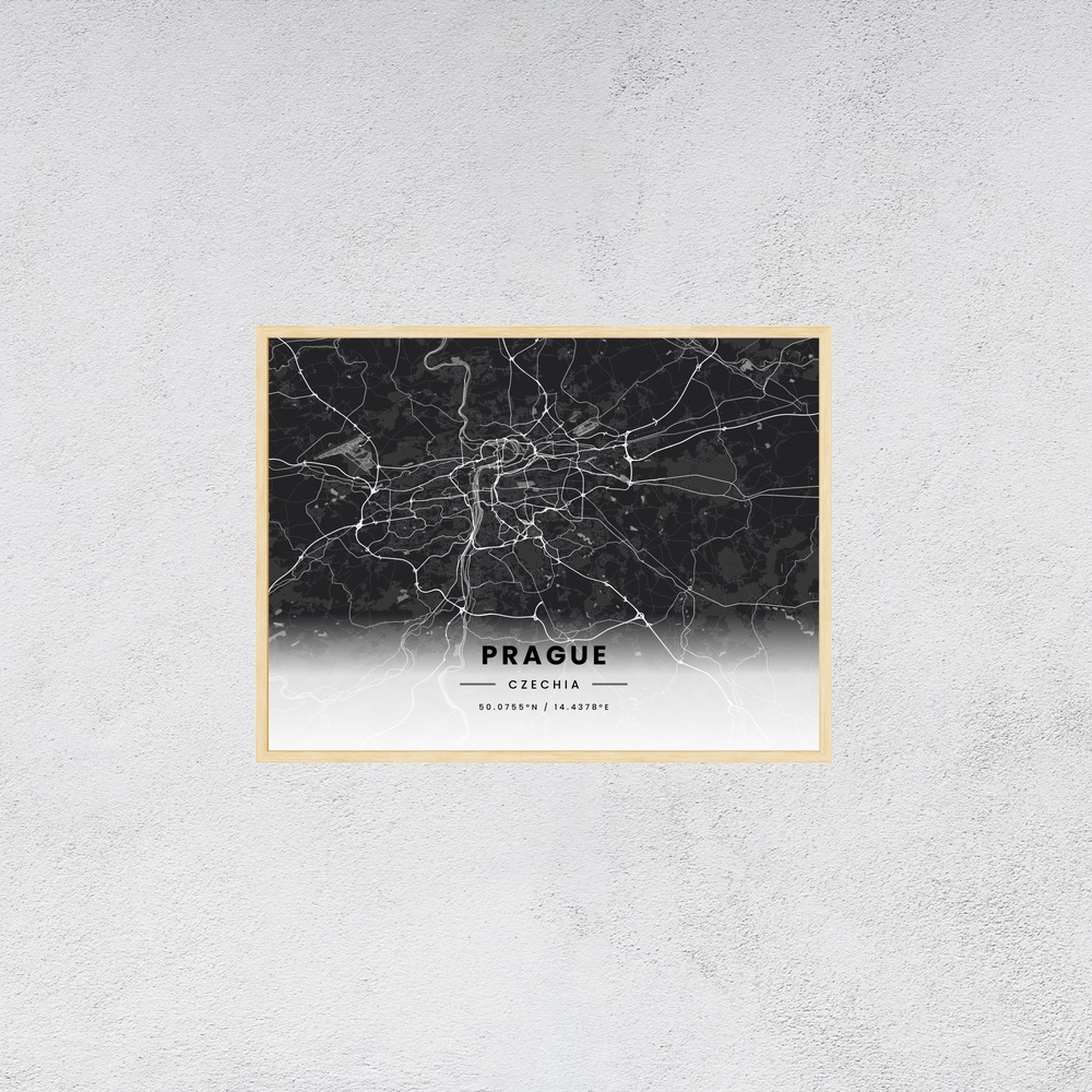 Prague in Dark Poster - Street Map 8