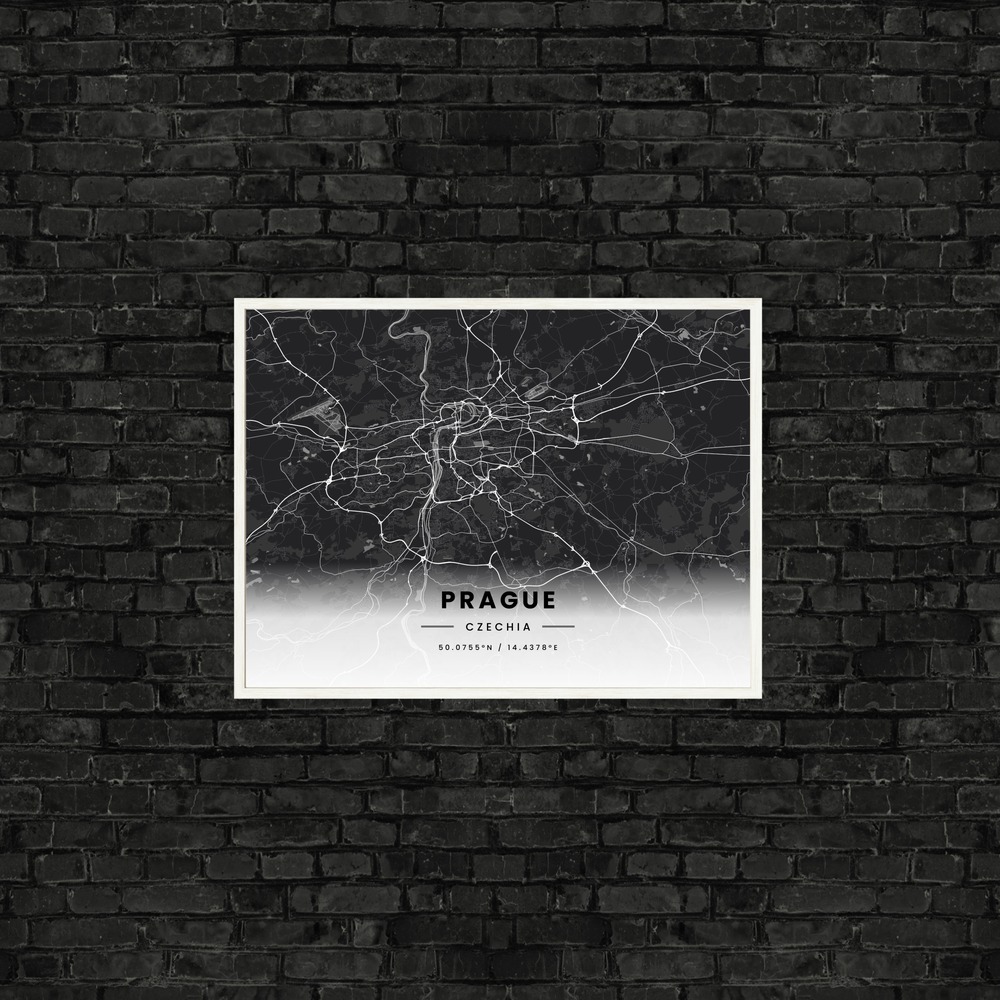 Prague in Dark Poster - Street Map 9