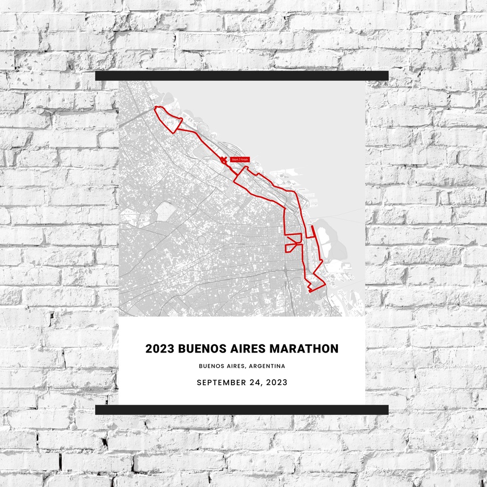 2023 Buenos Aires Marathon Poster - Route Map 11