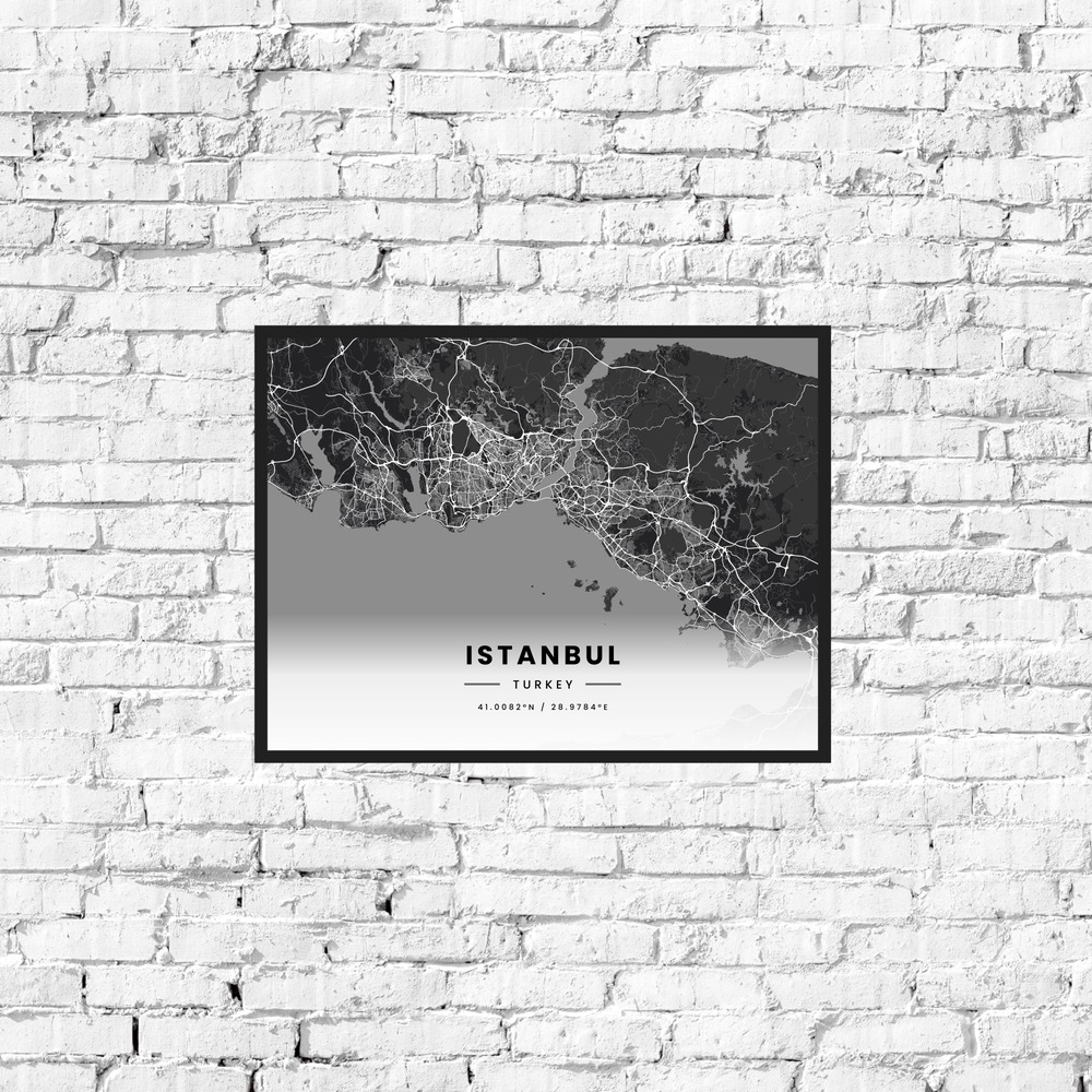 Istanbul in Dark Poster - Street Map 10