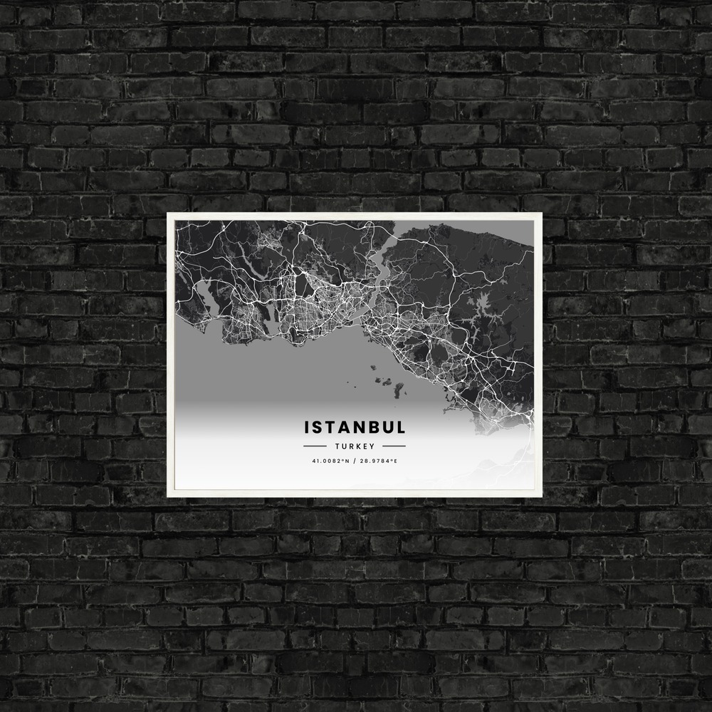 Istanbul in Dark Poster - Street Map 9