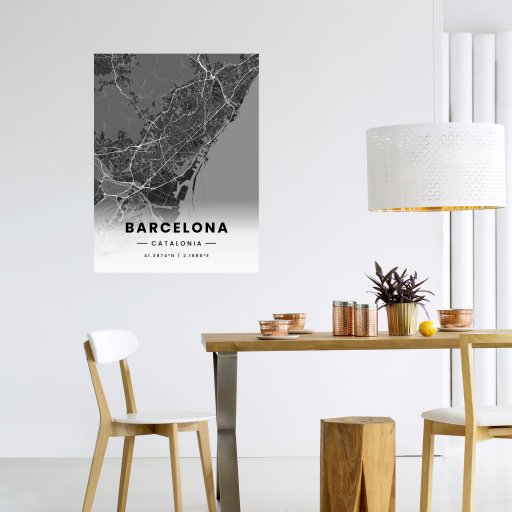 Barcelona in Dark Poster - Street Map 6