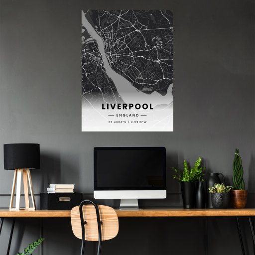Liverpool in Dark Poster - Street Map 5