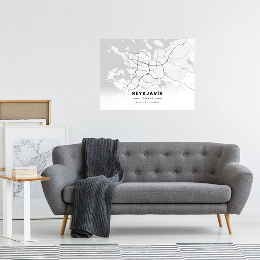 Reykjavik in Light Poster - Street Map 3