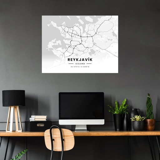 Reykjavik in Light Poster - Street Map 5