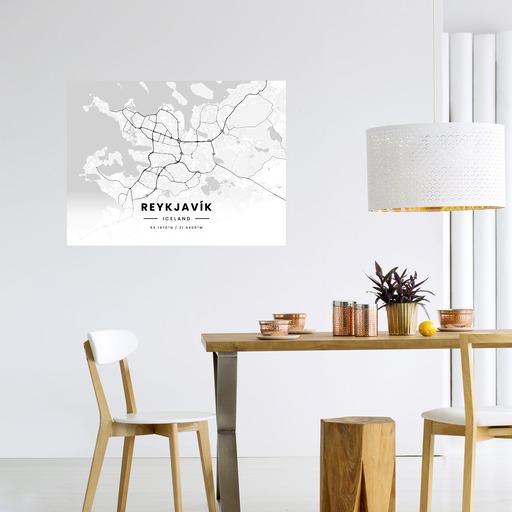 Reykjavik in Light Poster - Street Map 6