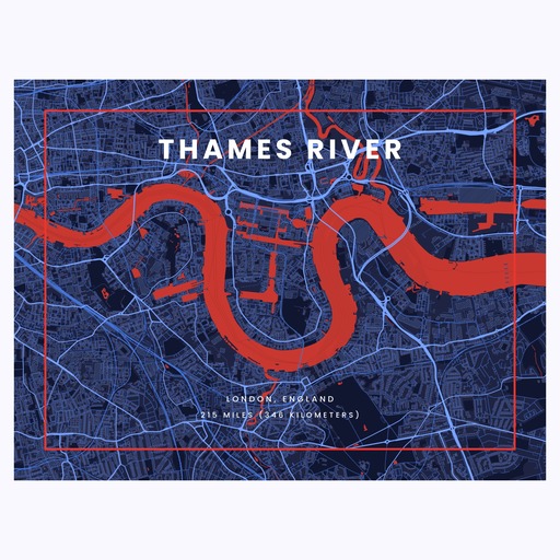 Thames River through London in High Energy Poster 1