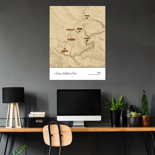 Our Trip to Arches National Park Poster - Topo Map 5