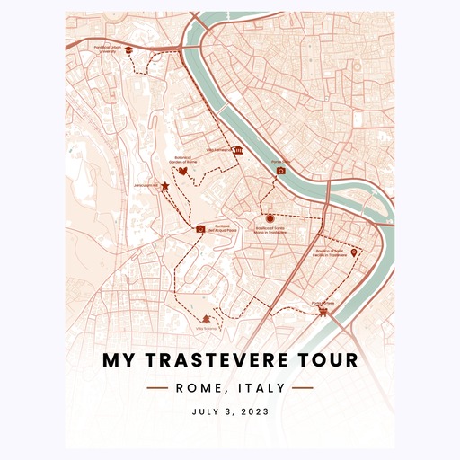 My Stay in Trastevere Poster - Route Map 1