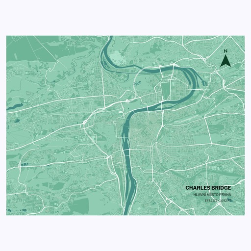 Charles Bridge Poster - Street Map 1