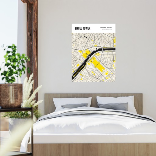 Eiffel Tower Poster - Street Map 2