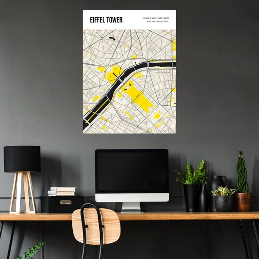 Eiffel Tower Poster - Street Map 5