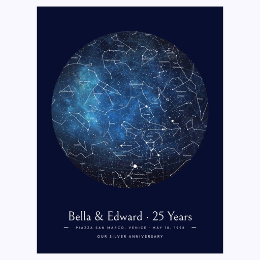 Our Silver Anniversary Poster in Starry - Celestial Map 1