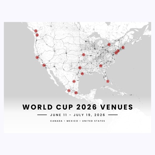World Cup 2026 Venues Poster - Street Map 1