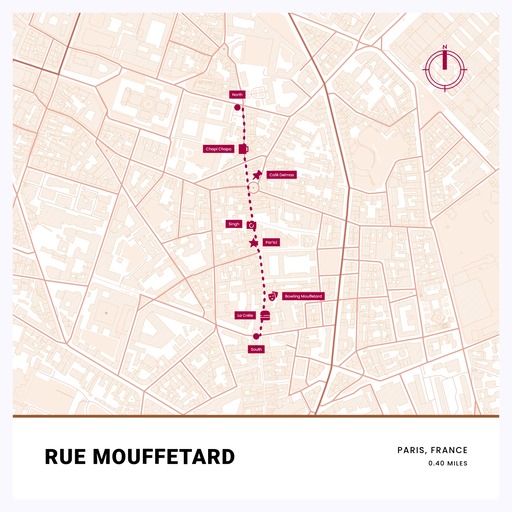 Rue Mouffetard Poster - Street Map 1