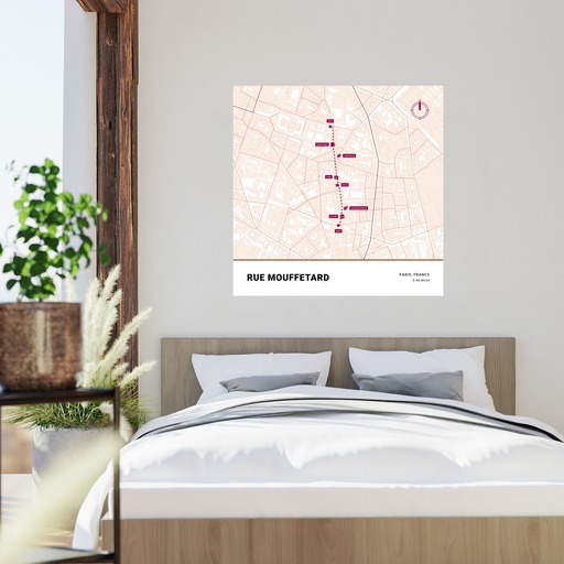 Rue Mouffetard Poster - Street Map 2