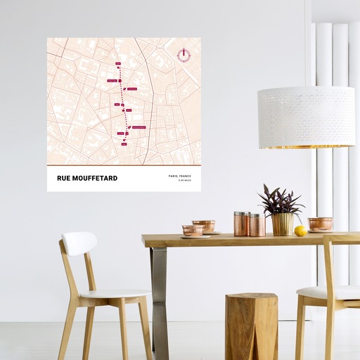 Rue Mouffetard Poster - Street Map 6