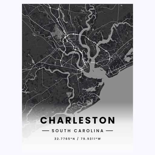 Charleston in Dark Poster - Street Map 1