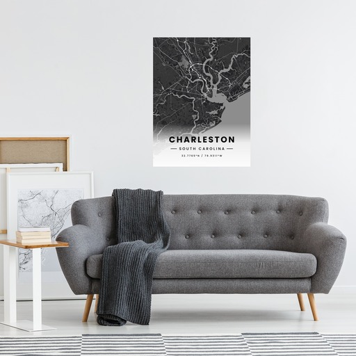 Charleston in Dark Poster - Street Map 3