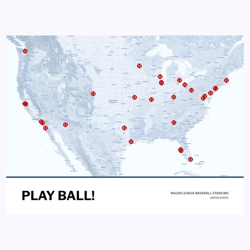 Major League Baseball Poster - Street Map 1