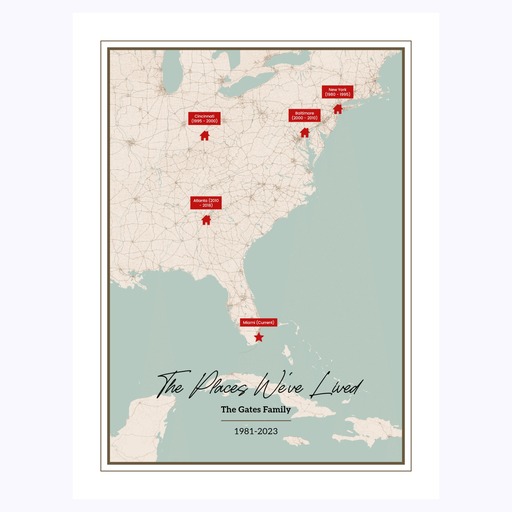 The Places We Lived In Poster - Street Map 1