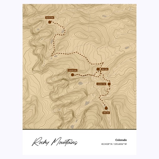 Our Trip to Rocky Mountains Poster - Topo Map 1