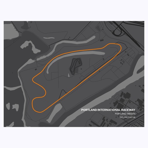 Portland International Raceway Poster - Track Map 1