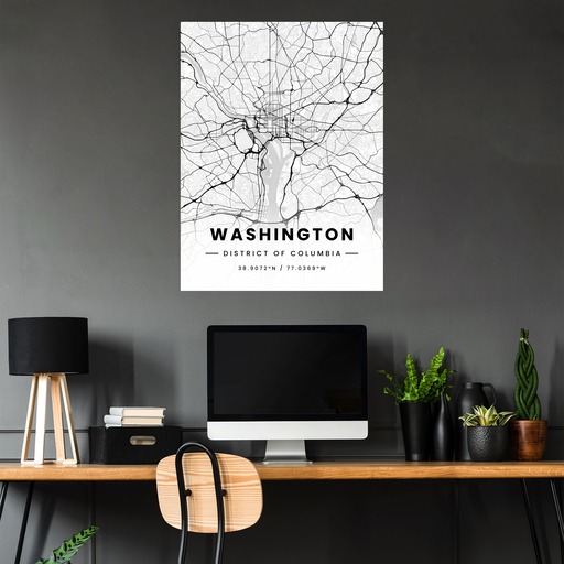 Washington D.C. in Light Poster - Street Map 5