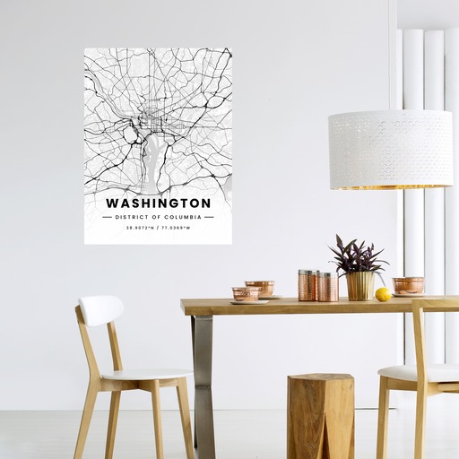 Washington D.C. in Light Poster - Street Map 6