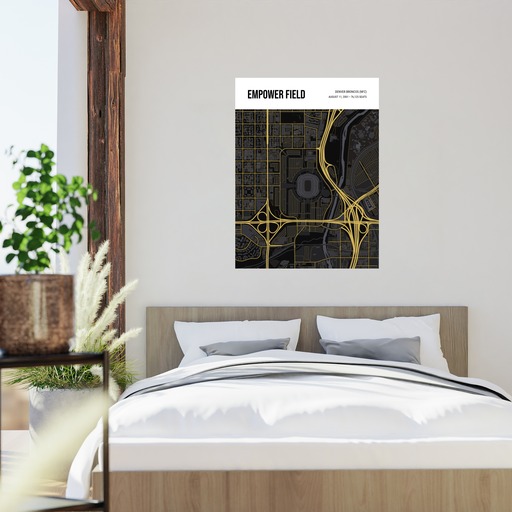 Denver Broncos Stadium Poster - Street Map 2