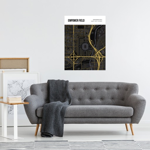 Denver Broncos Stadium Poster - Street Map 3