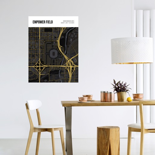 Denver Broncos Stadium Poster - Street Map 6