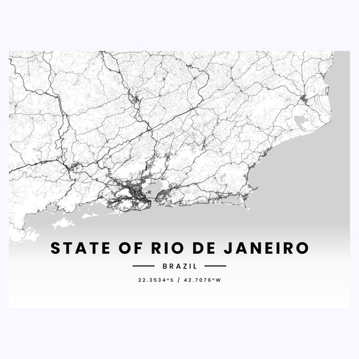 Rio de Janeiro in Light Poster - Street Map 1